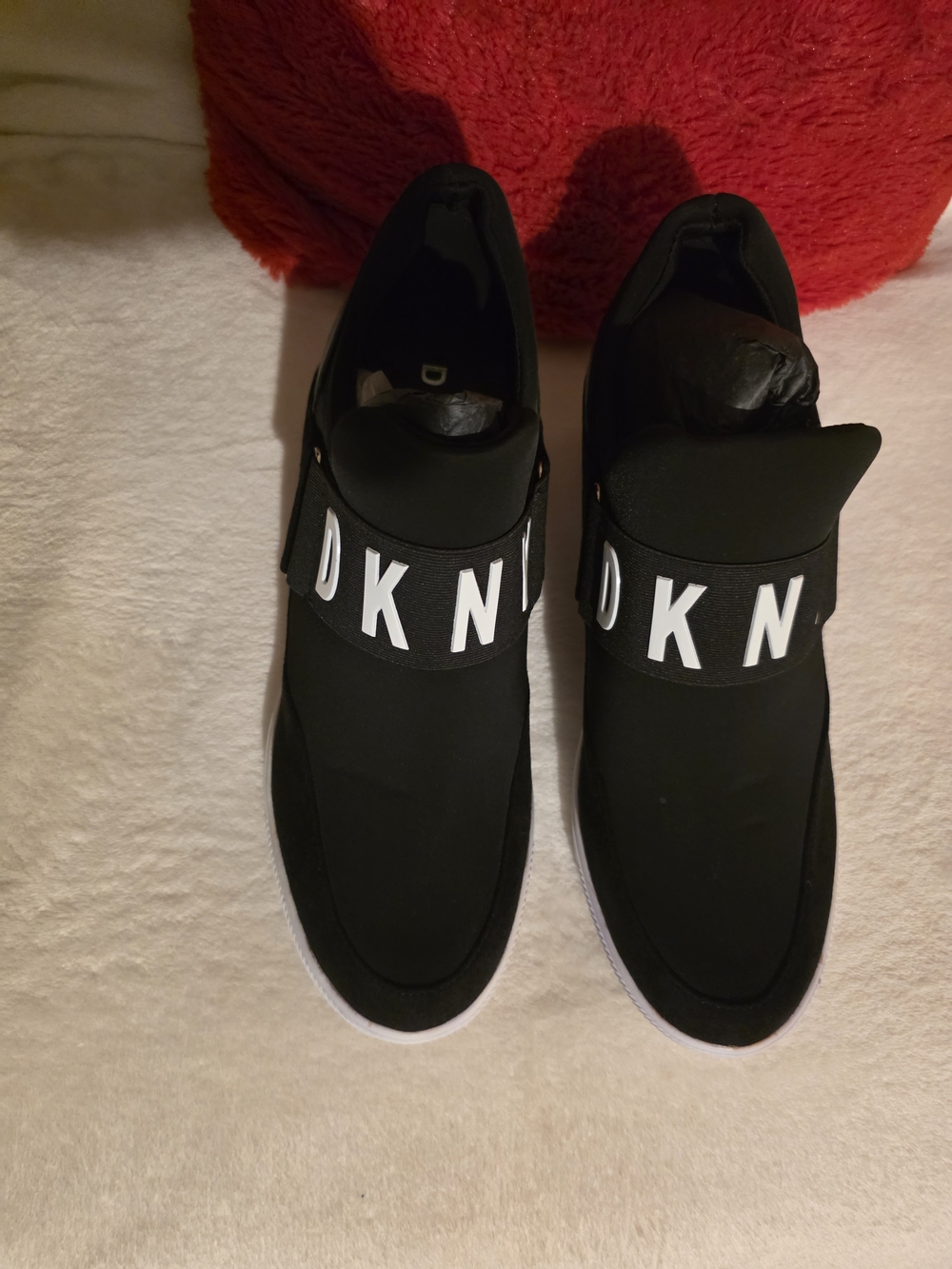 DKNY Women's  Black Slip-On Logo Sneakers